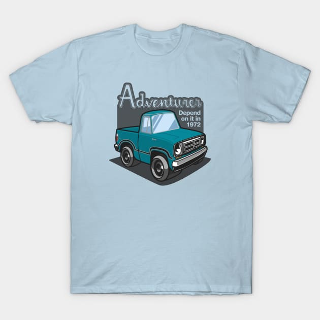 Turquoise Adventurer - 1972 T-Shirt by jepegdesign